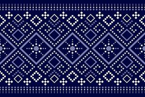 indigo marine bleu géométrique traditionnel ethnique modèle ikat sans couture modèle frontière abstrait conception pour en tissu impression tissu robe tapis rideaux et sarong aztèque africain Indien indonésien vecteur