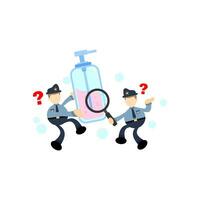 police et savon désinfectant hygène dessin animé plat conception illustration vecteur