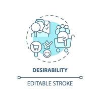 icône de concept de désirabilité du produit vecteur
