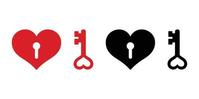 cœur vecteur Valentin clé icône logo symbole dessin animé personnage griffonnage illustration conception