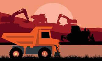 un camion et construction machine illustration vecteur