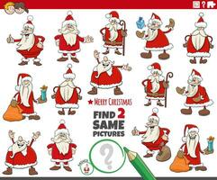 trouver deux même dessin animé Père Noël claus personnages activité vecteur