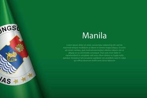3d drapeau de Manille, est une ville de Philippines, vecteur