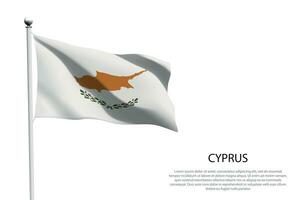 nationale drapeau Chypre agitant sur blanc Contexte vecteur