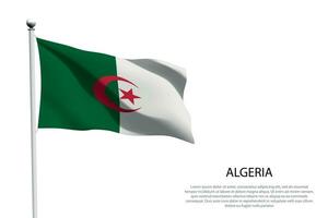 nationale drapeau Algérie agitant sur blanc Contexte vecteur