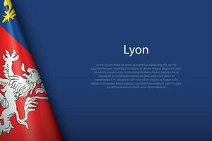 3d drapeau de Lyon, est une ville de France vecteur