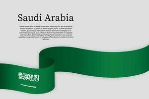 ruban drapeau de saoudien Saoudite. fête Contexte vecteur