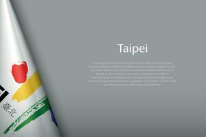 3d drapeau de taipei, est une ville de Taïwan vecteur