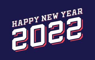 bonne année 2022 avec des nombres vector illustration sport style. conception du nouvel an pour le calendrier, les cartes de voeux ou l'impression. bannière d'arrière-plans tendance design minimaliste, couverture, carte. illustration vectorielle.