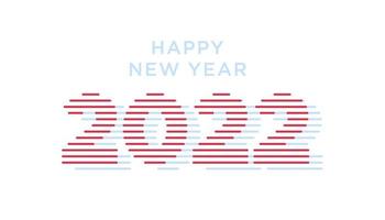 2022 bonne année. nombres de style minimaliste. nombres linéaires vectoriels. conception du nouvel an et de noël pour le calendrier, les cartes de voeux ou l'impression. vecteur