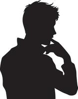 homme en pensant vecteur silhouette 6