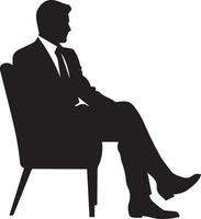 affaires homme séance sur chaise vecteur silhouette 9