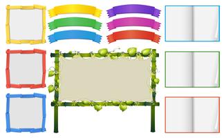Différents modèles de cadres et de bannières vecteur