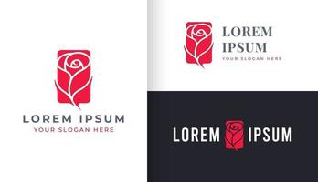 création de logo de fleur rose vecteur