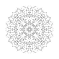 Zen fleurs mandala coloration livre page pour kdp livre intérieur vecteur