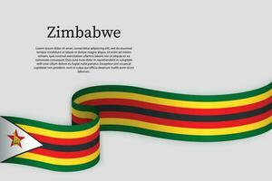 ruban drapeau de Zimbabwe. fête Contexte vecteur