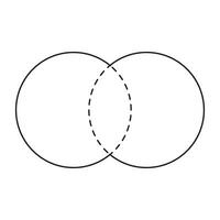 intersection de deux ensembles Venn diagramme vecteur