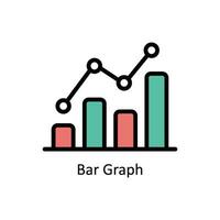 bar graphique vecteur rempli contour icône conception illustration. affaires et la gestion symbole sur blanc Contexte eps dix fichier