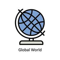 global monde vecteur rempli contour icône conception illustration. affaires et la gestion symbole sur blanc Contexte eps dix fichier