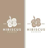 hibiscus logo Facile Frais Naturel fleur conception jardin plante illustration vecteur