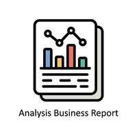 une analyse affaires rapport vecteur rempli contour icône conception illustration. affaires et la gestion symbole sur blanc Contexte eps dix fichier