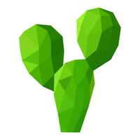 polygonal vert cactus. minimaliste faible poly art style. vecteur