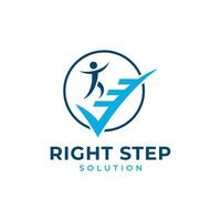 droite étape Solution logo conception Créatif moderne concept pour financier et entreprise affaires entreprise vecteur