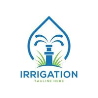 irrigation système logo Créatif plat Facile conception vecteur