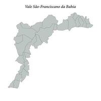 carte de centre-nord vallée sao-franciscain da bahia est une mésorégion dans bahia avec les frontières municipalités vecteur