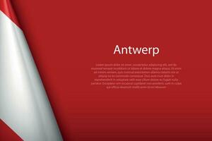 3d drapeau de Anvers, est une ville de Belgique vecteur