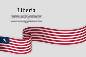 ruban drapeau de Libéria. fête Contexte vecteur