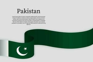 ruban drapeau de Pakistan. fête Contexte vecteur