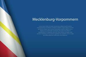 drapeau Mecklembourg-Poméranie-Occidentale, Etat de Allemagne, isolé sur Contexte avec fond vecteur