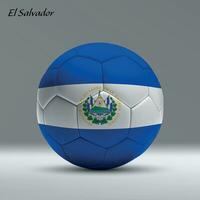 3d réaliste football Balle Moi avec drapeau de el Salvador sur studio Contexte vecteur