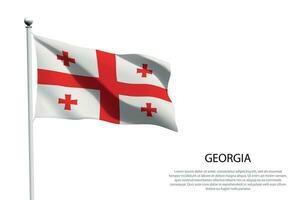 nationale drapeau Géorgie agitant sur blanc Contexte vecteur