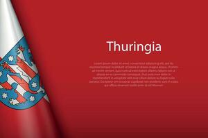 drapeau la Thuringe, Etat de Allemagne, isolé sur Contexte avec fond vecteur