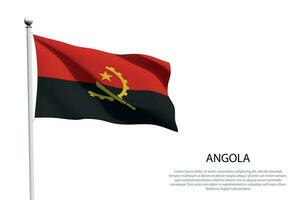 nationale drapeau angola agitant sur blanc Contexte vecteur