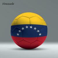 3d réaliste football Balle Moi avec drapeau de Venezuela sur studio Contexte vecteur