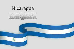 ruban drapeau de Nicaragua. fête Contexte vecteur