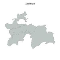 Facile plat carte de le tadjikistan avec les frontières vecteur