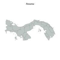 Facile plat carte de Panama avec les frontières vecteur