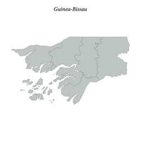 Facile plat carte de guinée-bissau avec les frontières vecteur