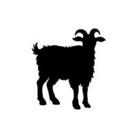 chèvre silhouette icône symbole logo noir conception vecteur illustration