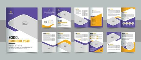 mise en page de modèle de conception de brochure d'éducation scolaire créative avec des formes abstraites pour l'apprentissage, objectif d'enseignement vecteur