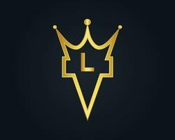 couronne forme l vecteur Royal logo concept conception