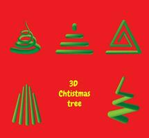 Noël des arbres 3d éléments vecteur