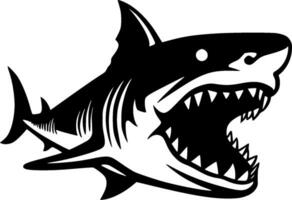 requin - noir et blanc isolé icône - vecteur illustration