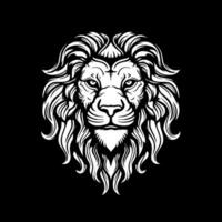 Lion - noir et blanc isolé icône - vecteur illustration