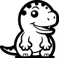 dinosaure, noir et blanc vecteur illustration