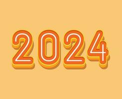 content Nouveau année 2024 abstrait Orange et Jaune graphique conception vecteur logo symbole illustration